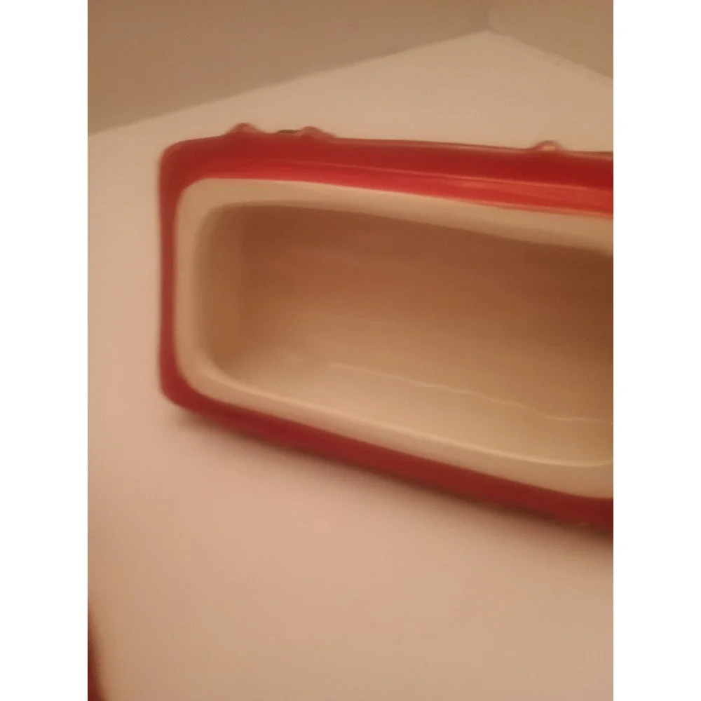 David's Cookies Red Handbag Ceramic Cookie Jar with Lid 6/4/6